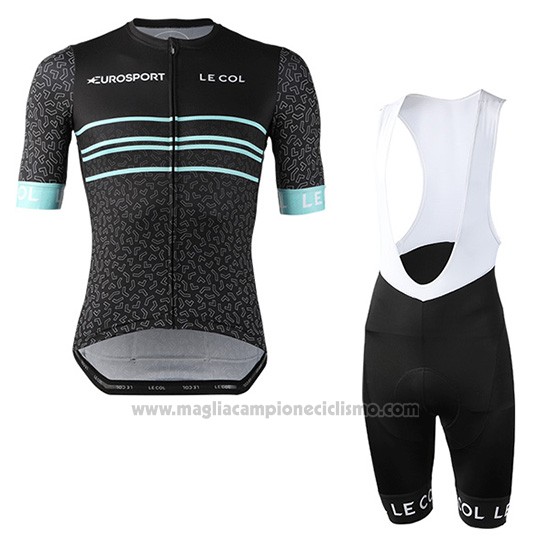 2019 Abbigliamento Ciclismo Eurosport Lecol Nero Mint Manica Corta e Salopette