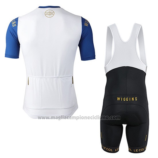 2019 Abbigliamento Ciclismo Lecol Bianco Blu Manica Corta e Salopette