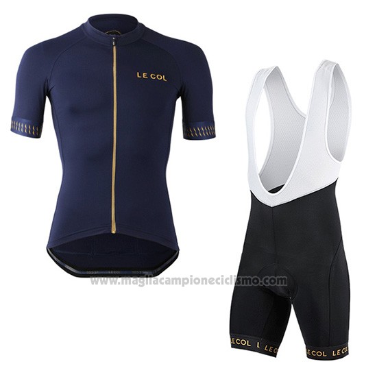 2019 Abbigliamento Ciclismo Lecol Blu Manica Corta e Salopette