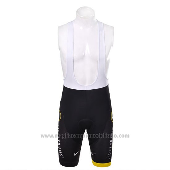 2012 Abbigliamento Ciclismo Livestrong Nero Manica Corta e Salopette