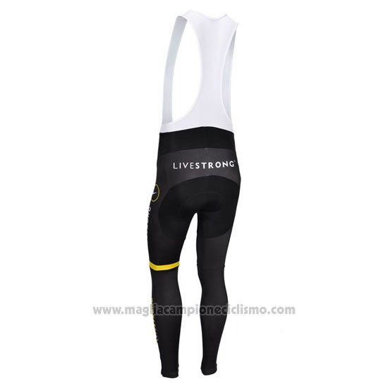 2013 Abbigliamento Ciclismo Livestrong Nero e Giallo Manica Lunga e Salopette