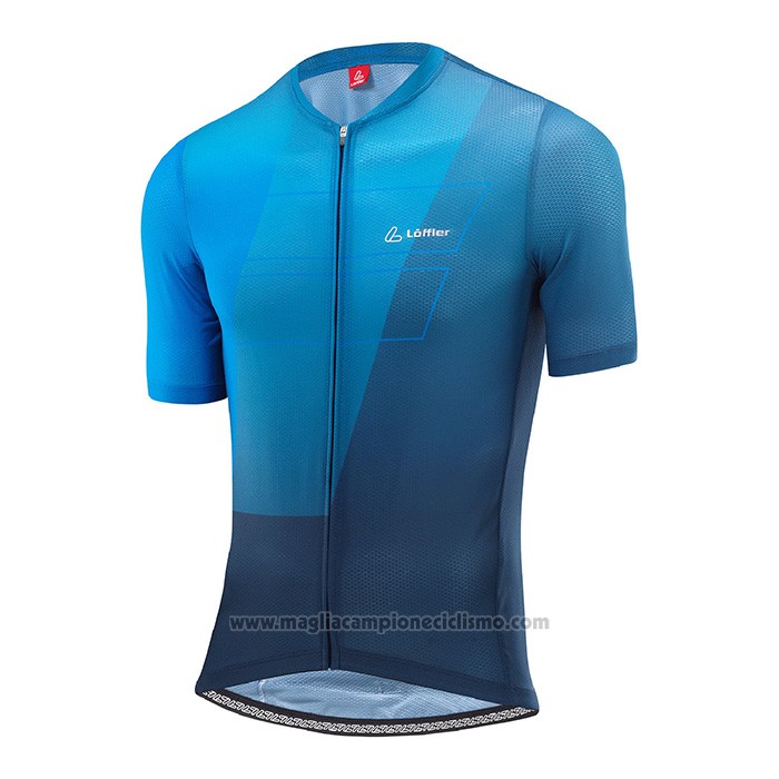 2022 Abbigliamento Ciclismo Loffler Blu Manica Corta e Salopette