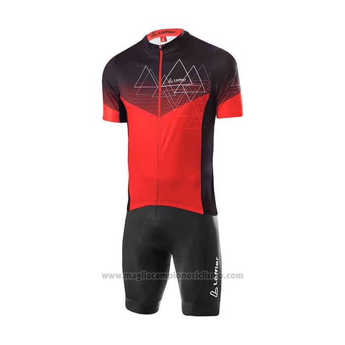 2022 Abbigliamento Ciclismo Loffler Rosso Manica Corta e Salopette