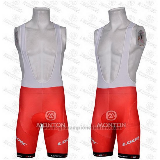 2011 Abbigliamento Ciclismo Look Rosso Manica Corta e Salopette