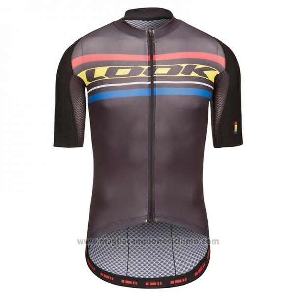 2017 Abbigliamento Ciclismo Look Aero Carrera Nero e Giallo Manica Corta e Salopette