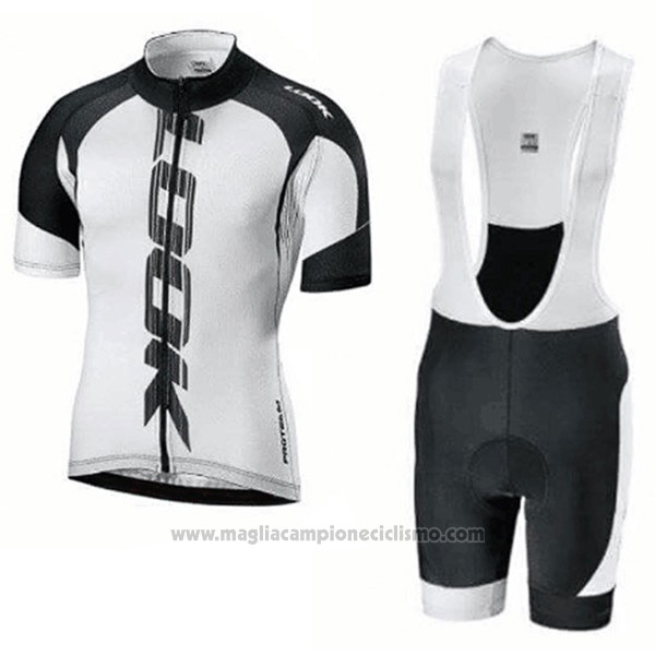 2017 Abbigliamento Ciclismo Look Bianco Manica Corta e Salopette