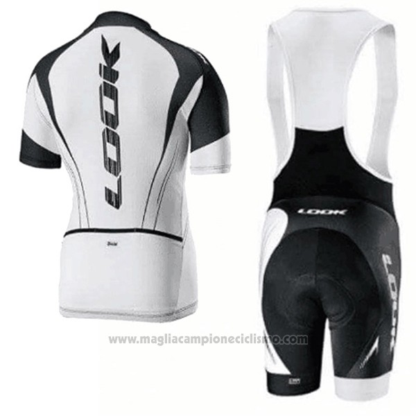 2017 Abbigliamento Ciclismo Look Bianco Manica Corta e Salopette