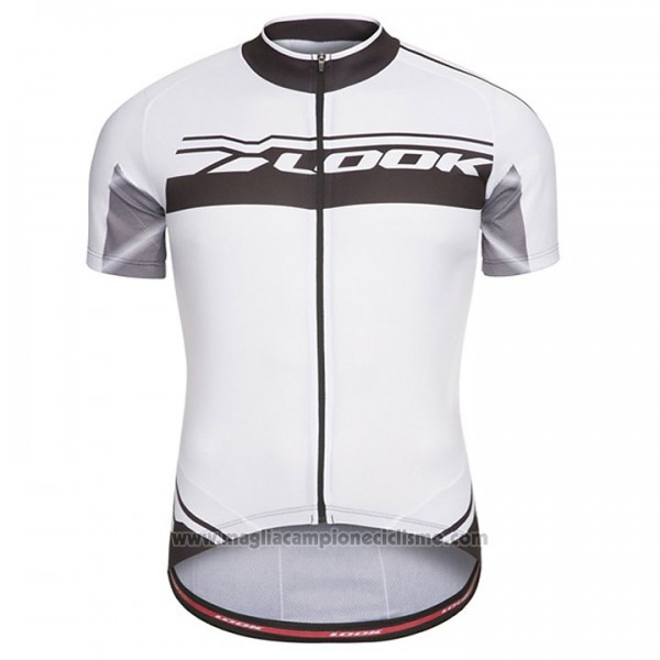 2017 Abbigliamento Ciclismo Look Pro Equipo Nero e Bianco Manica Corta e Salopette