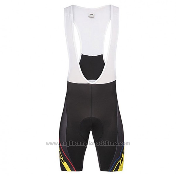 2017 Abbigliamento Ciclismo Look Pro Equipo Nero e Giallo Manica Corta e Salopette