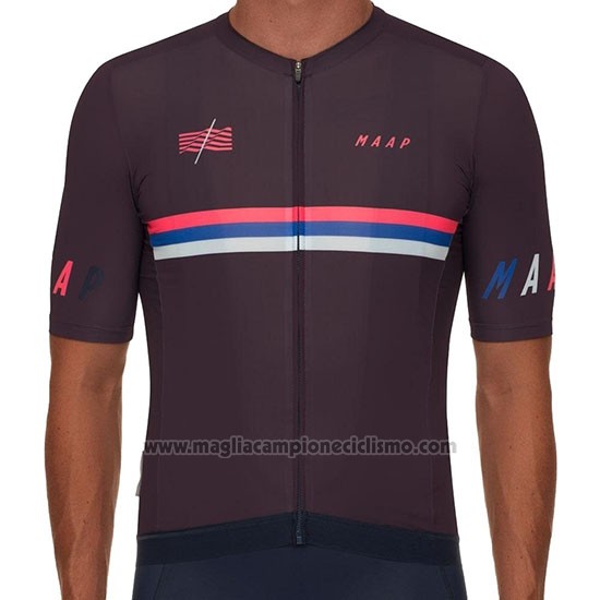 2019 Abbigliamento Ciclismo Maap Nationals Mulberry Marrone Manica Corta e Salopette