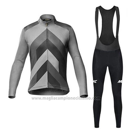 2020 Abbigliamento Ciclismo Mavic Grigio Manica Lunga e Salopette