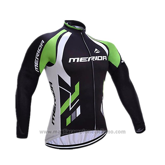 2017 Abbigliamento Ciclismo Merida Nero e Bianco Manica Lunga e Salopette