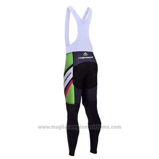 2017 Abbigliamento Ciclismo Merida Nero e Bianco Manica Lunga e Salopette