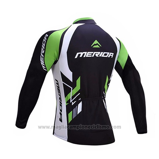 2017 Abbigliamento Ciclismo Merida Nero e Bianco Manica Lunga e Salopette