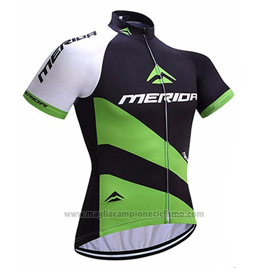 2017 Abbigliamento Ciclismo Merida Nero e Verde Manica Corta e Salopette