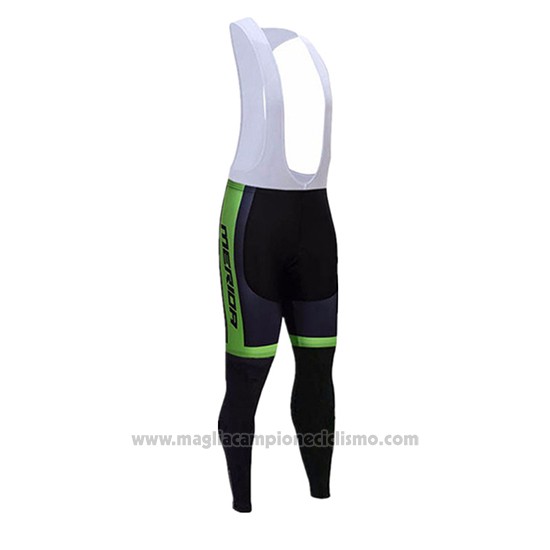 2017 Abbigliamento Ciclismo Merida Nero e Verde Manica Lunga e Salopette
