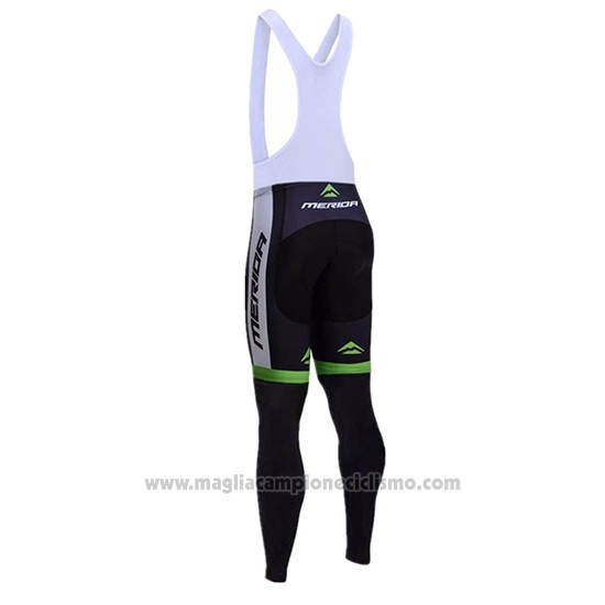 2017 Abbigliamento Ciclismo Merida Nero e Verde Manica Lunga e Salopette