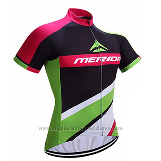 2017 Abbigliamento Ciclismo Merida Rosso e Verde Manica Corta e Salopette
