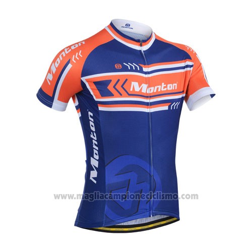 2014 Abbigliamento Ciclismo Monton Arancione e Blu Manica Corta e Salopette
