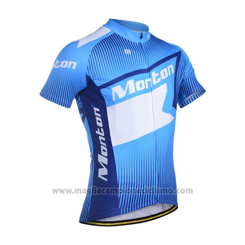 2014 Abbigliamento Ciclismo Monton Bianco e Blu Manica Corta e Salopette