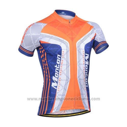 2014 Abbigliamento Ciclismo Monton Blu e Arancione Manica Corta e Salopette