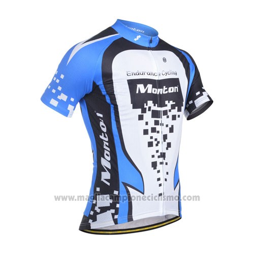 2014 Abbigliamento Ciclismo Monton Blu e Bianco Manica Corta e Salopette