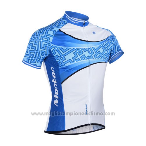 2014 Abbigliamento Ciclismo Monton Celeste e Bianco Manica Corta e Salopette