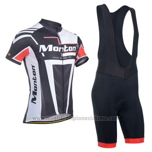 2014 Abbigliamento Ciclismo Monton Nero Bianco Manica Corta e Salopette