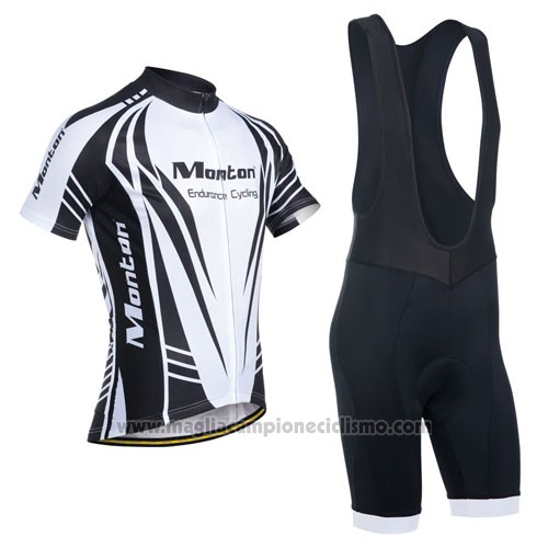 2014 Abbigliamento Ciclismo Monton Nero e Bianco Manica Corta e Salopette