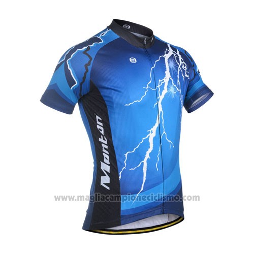 2014 Abbigliamento Ciclismo Monton Nero e Blu Manica Corta e Salopette