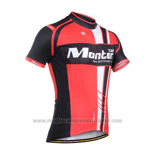 2014 Abbigliamento Ciclismo Monton Nero e Rosso Manica Corta e Salopette