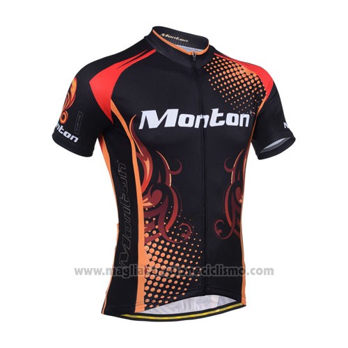 2014 Abbigliamento Ciclismo Monton Rosso e Arancione Manica Corta e Salopette