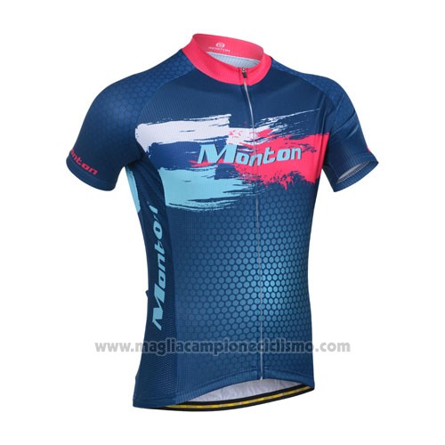 2014 Abbigliamento Ciclismo Monton Rosso e Blu Manica Corta e Salopette