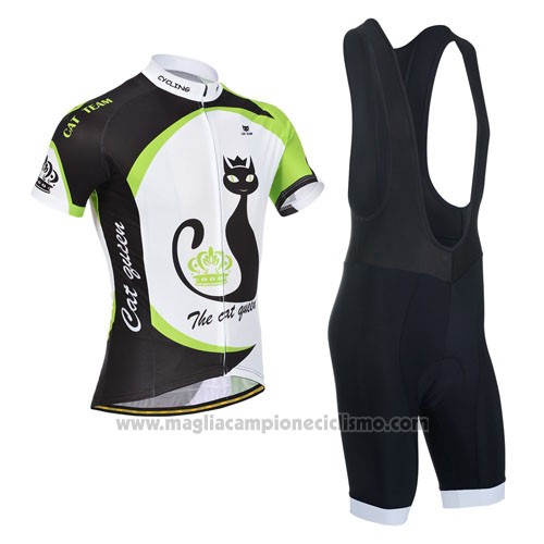 2014 Abbigliamento Ciclismo Monton Verde e Bianco Manica Corta e Salopette