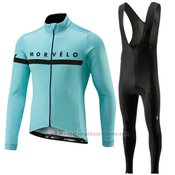 2018 Abbigliamento Ciclismo Morvelo Blu Manica Corta e Salopette