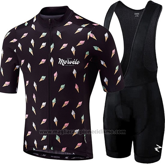 2018 Abbigliamento Ciclismo Morvelo Nero Manica Corta e Salopette