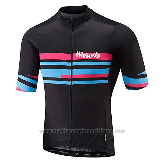 2018 Abbigliamento Ciclismo Morvelo Nero e Blu Manica Corta e Salopette