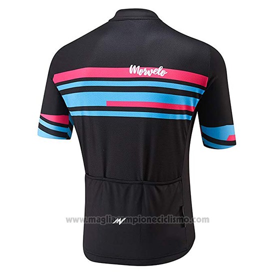2018 Abbigliamento Ciclismo Morvelo Nero e Blu Manica Corta e Salopette