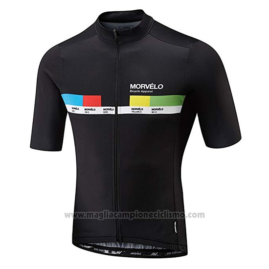 2018 Abbigliamento Ciclismo Morvelo Nero e Giallo Manica Corta e Salopette