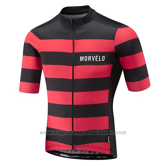2018 Abbigliamento Ciclismo Morvelo Nero e Rosso Manica Corta e Salopette