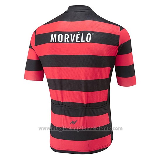 2018 Abbigliamento Ciclismo Morvelo Nero e Rosso Manica Corta e Salopette
