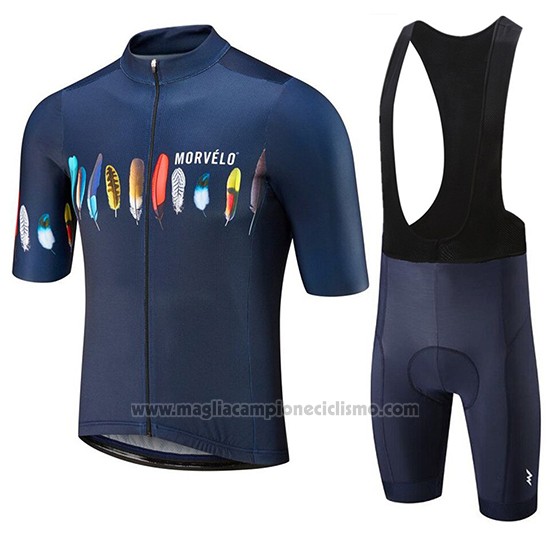 2019 Abbigliamento Ciclismo Morvelo Spento Blu Manica Corta e Salopette