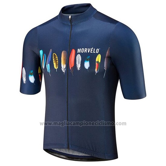 2019 Abbigliamento Ciclismo Morvelo Spento Blu Manica Corta e Salopette