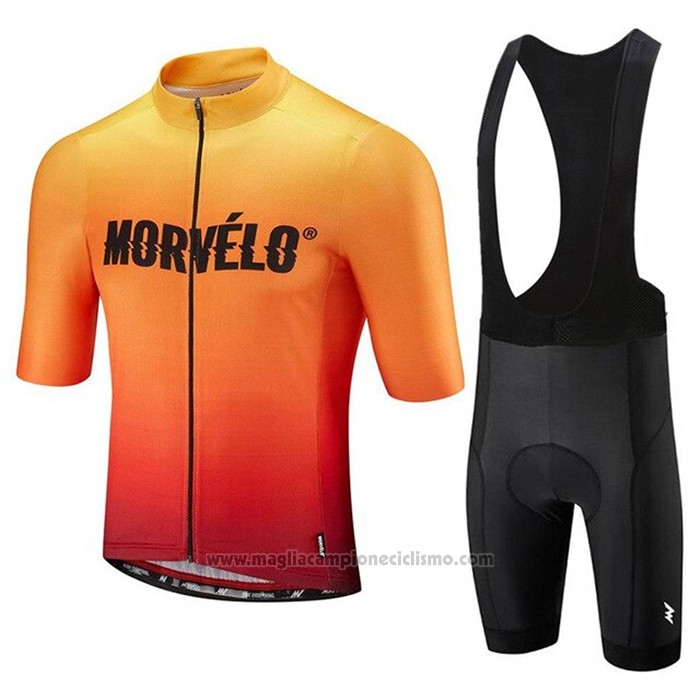 2020 Abbigliamento Ciclismo Morvelo Arancione Manica Corta e Salopette