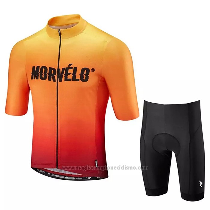 2020 Abbigliamento Ciclismo Morvelo Arancione Manica Corta e Salopette