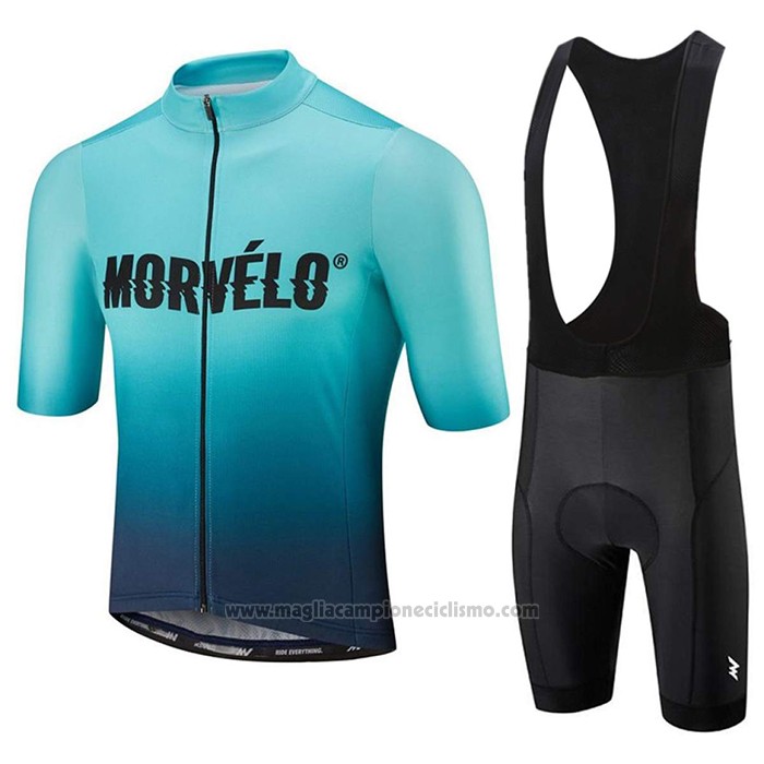 2020 Abbigliamento Ciclismo Morvelo Azzurro Manica Corta e Salopette