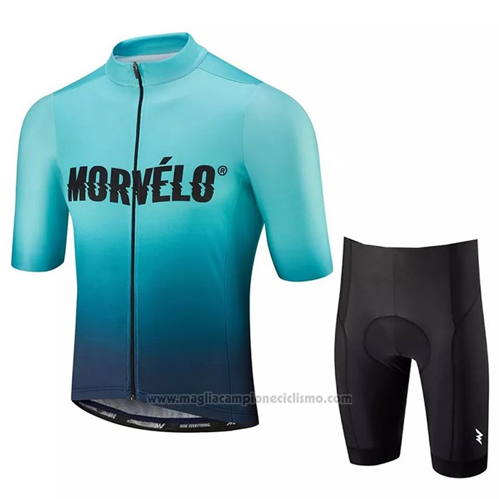 2020 Abbigliamento Ciclismo Morvelo Azzurro Manica Corta e Salopette