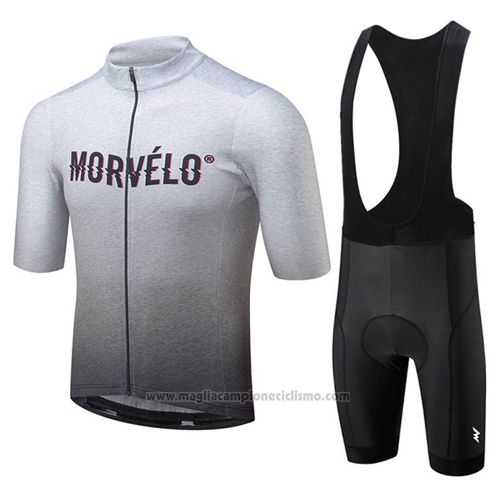 2020 Abbigliamento Ciclismo Morvelo Grigio Manica Corta e Salopette