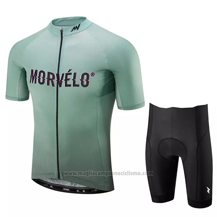 2020 Abbigliamento Ciclismo Morvelo Verde Manica Corta e Salopette