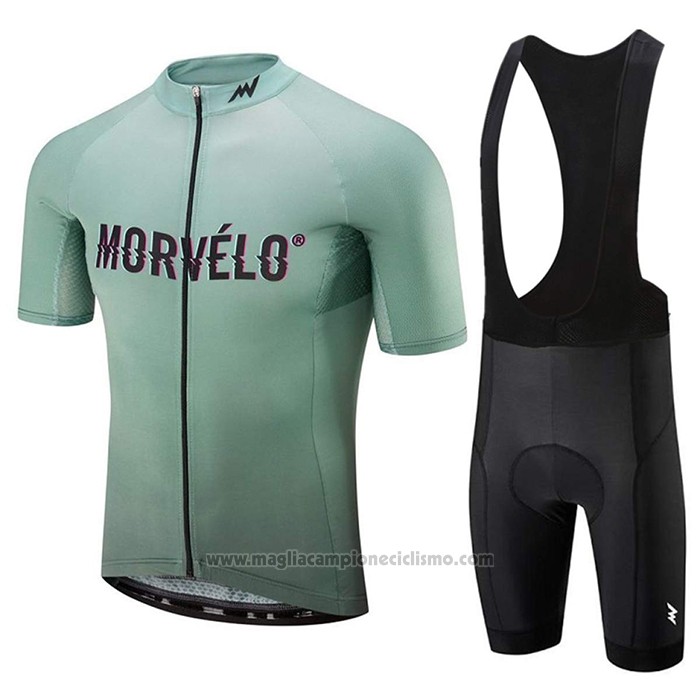 2020 Abbigliamento Ciclismo Morvelo Verde Manica Corta e Salopette